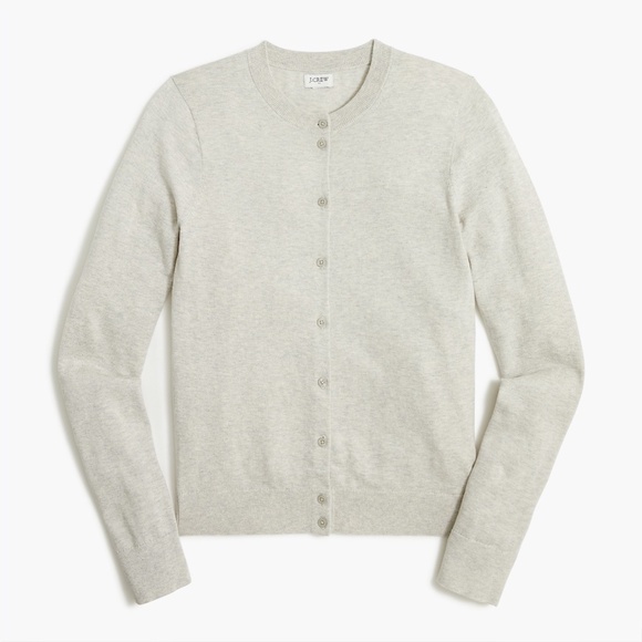New JCREW Size M Classic Cotton Cardigan Sweater in Heather Dusk $79 E5957 - Picture 1 of 4